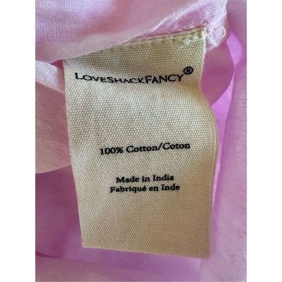 Love Shack Fancy Natasha Ruffle Tiered Mini Dress in Peony Pink Size M - Picture 10 of 11